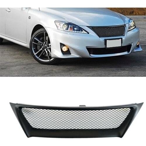Matte Black Front Grille For Lexus IS250 IS350 2011-2013 F Sport Car Exterior Upper Fiberglass Grating Grid Racing Grills Trim