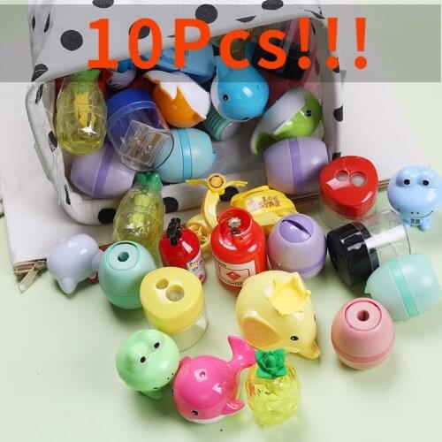10Pcs/set Cute Mini Pencil Sharpener Creative Emotions Plastic Pencil Sharpener For Kids Gifts Kawaii Stationery School Supplies