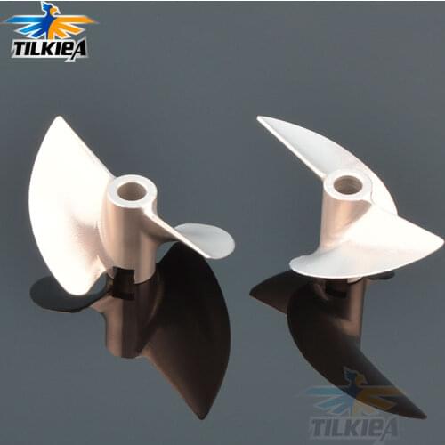 RC Boat 4mm D36/38mm Left/Right 2 Blades 3619 3819 Propeller Alloy Propeller Dia 36mm 38mm Picth Ratio1.9 for 4mm Prop Shaft