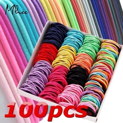 100PC/set girls Ponytail Rubber Bands Hair Rope children Elastic Hair Band Hair Ring Ponytail Holder Kids Hair Accessories