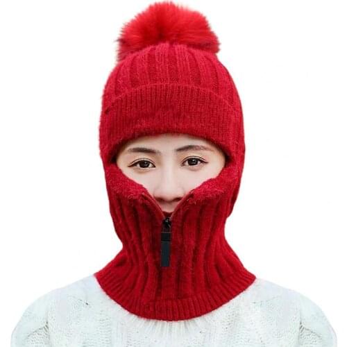 Hat Thick Hat Dust-proof Zipper Women Winter Riding Hats for Festival