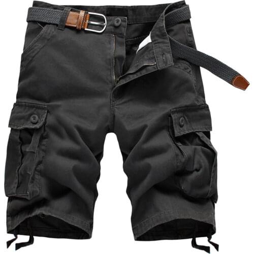 2020 Summer Mens Cargo Shorts Baggy Multi Pocket Military Tactical Zipper Breeches Plus Size 44 Cotton Loose Work Casual Shorts