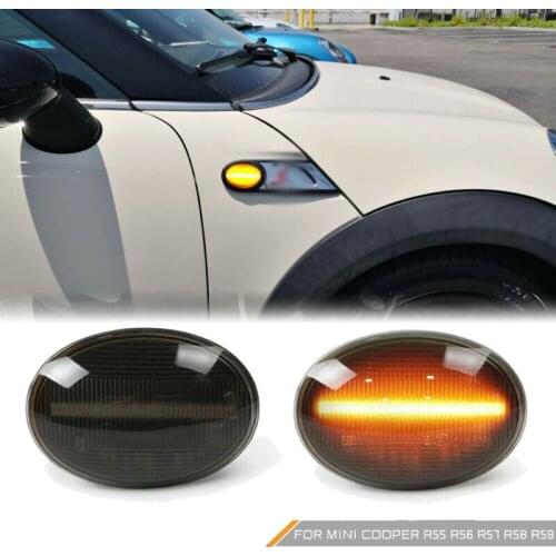 2pcs Flowing Turn Signal Light Dynamic LED Side Marker Side Indicator Fender Marker For BMW MINI Cooper R55 R56 R57 R58 R59