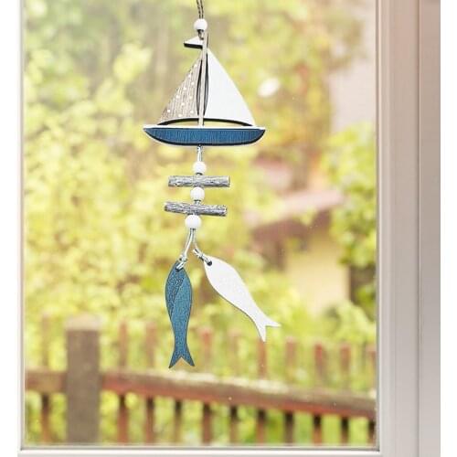 Ocean Series Wind Chimes Ocean Wind Crafts Innovative Small Fish Boat Pendant Ornaments Home Wall Hanging Decoration