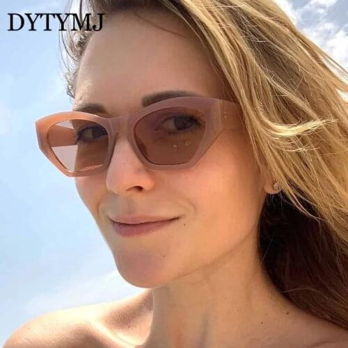 DYTYMJ Vintage Cat Eye Sunglasses Women 2021 Luxury Brand Small Frame Sunglasses Women Candy Colors Gradient Shades for Women