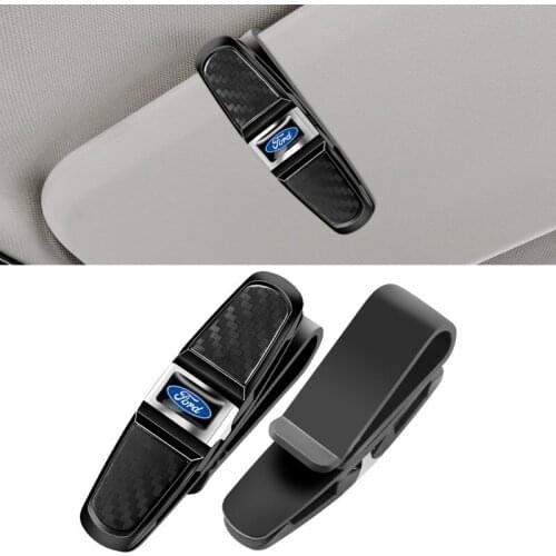 1Pcs Car Sun Visor Sunglasses Clip Universal Ticket Card Clamp For Ford Focus Fiesta Ranger Mondeo Kuga Escape Ecosport Fusion