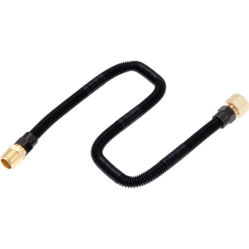 1Pc 1/2 Inch X 24 Inch Non-Whistle Flex Gas Line Connector Kit for NG or LP Fireplaces and >100K BTU Fire Pit & Fireplace Burner