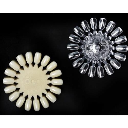 10 pcs/set Nail Tips Sunflower Shape Nail Art Practice Display Transparent White False Nail Tips UV Gel Polish Practice Board