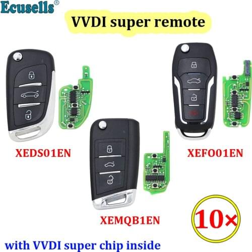 10PCS Xhorse XEDS01EN/XEFO01EN/XEMQB1EN VVDI Super Remote XT27 XT27A66 Chip Work for VVDI2 /VVDI MINI Key Tool/VVDI Key Tool Max
