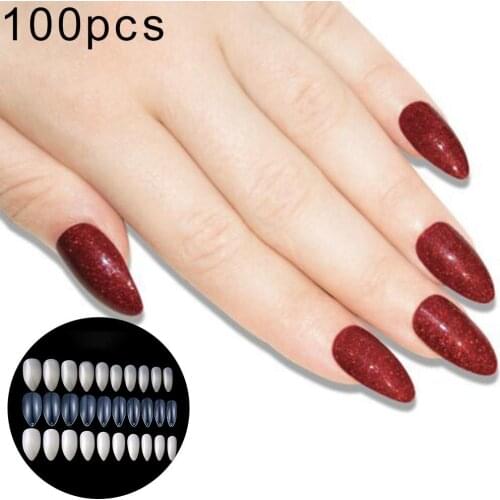 100pcs Clear Sharp Fan Shaped Nail Art False Tips Polish Gel Color Practice Display Showing Card Sticks Manicure Tools