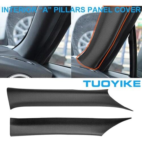 2PCS Car Styling Carbon Fiber Interior Inner A-Pillars Decorative Panel Frame Cover Trim For Toyota GT86 Subaru BRZ 2012-2016