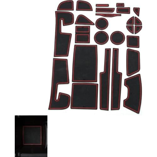 27pcs Non-slip Door Gate Slot Mat Water Cup Pads Cover For Jeep Cherokee 2014-2016 Car Styling Accessary