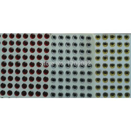 4mm 750pcs (250 silver/gold/red) 3 Colors Combo 3D Holographic Fishing Lure Eyes,Fly Tying, Jig