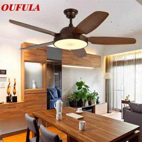 86LIGHT Modern Ceiling Fan Lights Lamps Brown Fan Blade With Remote Control Suitable For Dining Room Bedroom Restaurant