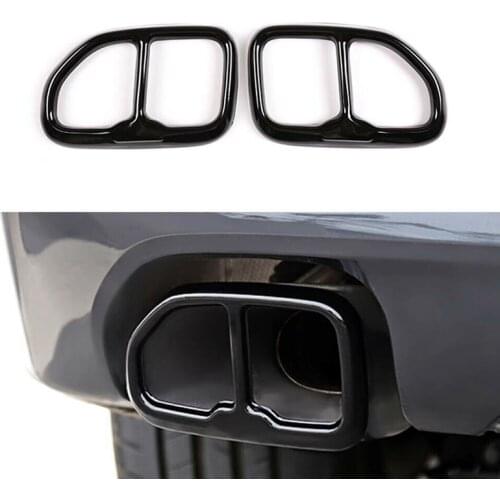 AU05 -2Pcs Car Stainless Steel Car Exhaust Pipe Cover Trim for -BMW X3 G01 2018-2020