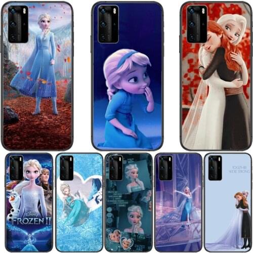 Elsa and Anna Frozen Phone Case For Huawei P 40 30 20 10 9 8 Lite E Pro Plus Black Etui Coque Painting Hoesjes comic fas