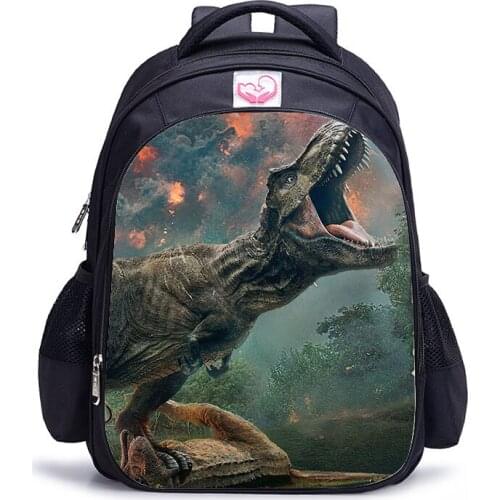 Childrens Pop Animal Print Backpack Jurassic Dinosaur World Kingdom Girls Boys Childrens School Bag