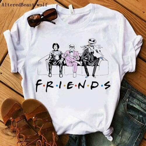 FRIENDS women t shirt friends tv show clothes 2019 women horror halloween vogue t shirt female summer casual short sleeve top