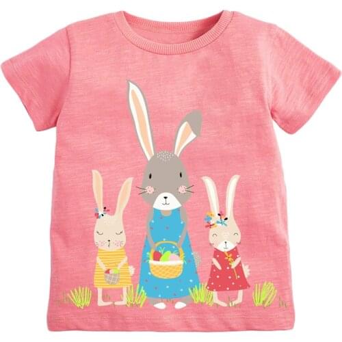 Girl T-Shirt 2021 Summer Short-Sleeved Knitted Cotton T-Shirt for Children Girls Kids Tops Clothing