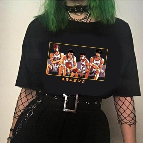 Japanese Anime Slam Dunk T Shirt Men Cartoon T-shirt Casual Cool Streetwear Tshirt