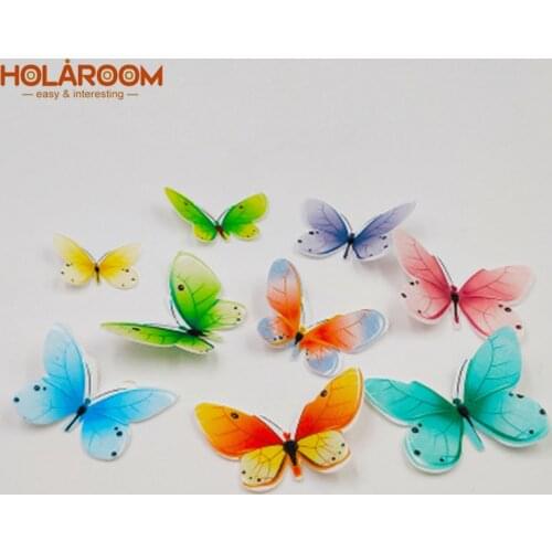 Holaroom Creative Butterfly Mini Flower Edible Glutinous Rice Paper Cupcake Top Decorations Practical Cake Dessert Decor Tool