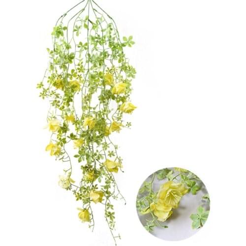 Simulation Of Begonia Flower Artificial Plants For Home Decor Plastic Yellow Indoor Outdoor Wall Handing Festival Supplies