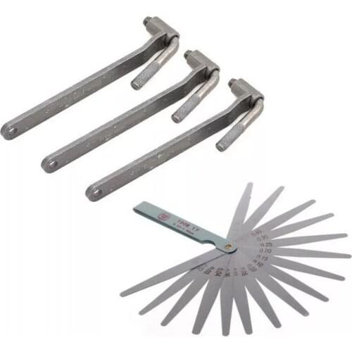 Motorcycle Engine Valve Adjustment Tool Square Hexagon Socket T Spanner Valve Screw Wrench 8mm 9mm 10mm Feeler Gauge 0.02 to 1mm