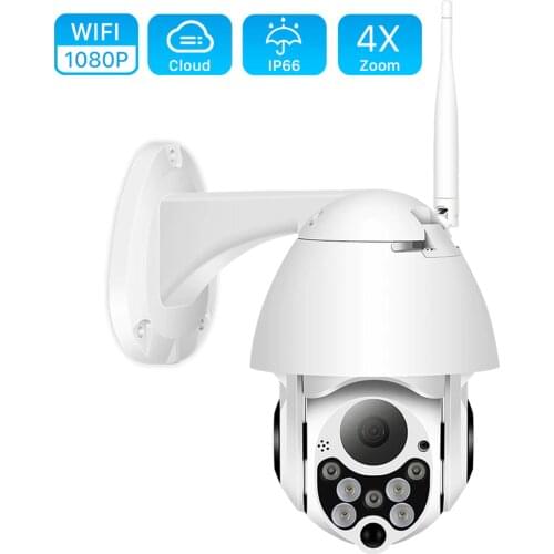 1080P PTZ IP Camera Outdoor Auto tracking Two Way Audio Wifi Camera 4X Digital Zoom Color Night Vision CCTV Video Surveillance