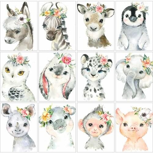 Animals DIY Diamond Painting 5D Owl Horse Full Drill Square/Round Diamond Embroidery Pig Elephant Mosaic Cross Stitch Decor Home