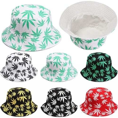 New Fashion Maple Leaf Cotton Hip Hop Cap Fisherman Hats Women Men Hiking Casual Boonie Gifts Summer Hat Vacation Tourism Work