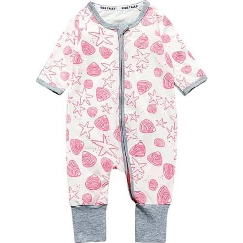 Hot Style Autumn Spring Rompers Jumpsuit Pink Flowers Pattern for Newborn Boys and Girls Outside Clothing