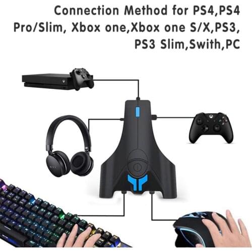 Keyboard and Mouse Converter with 3.5mm Earphone Jack For PS4/PS3/XBOX ONE/Nintendo Switch Adapter