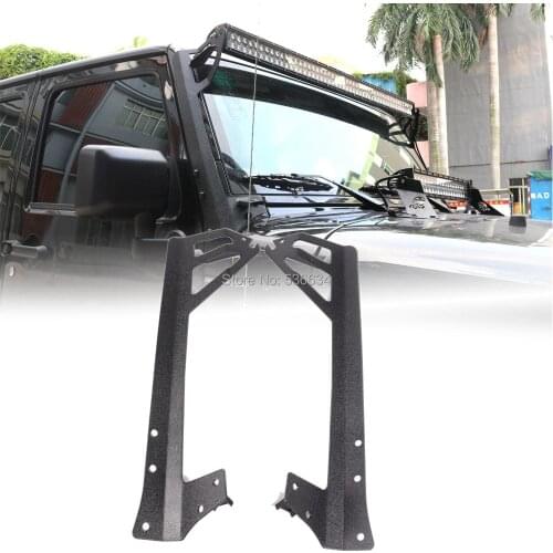 50/52inch LED Light Bar Mount Bracket A-Pillar Offroad Light Hood Mount Bracket for Jeep Wrangler JK & Unlimited JK 2007-2017