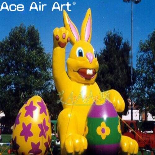 Hot selling new design giant inflatable rabbit/bunny with easter egg, inflatable easter rabbit for easter yard decorations