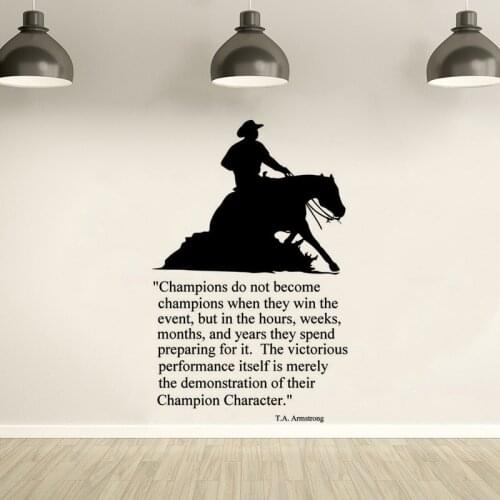 Horse Quote Wall Sticker Running Horse Wall Art Decal Home Decoration Horse Animal Vinyl Wallpaper Removable Vinyl Mural AY1768