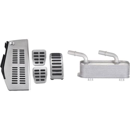 Transmission Oil Cooler for BMW E46 1999-2005 with 4Pcs Rest Accelerator Brake Pedal for Golf 4 Bora Beetle R32 -A3