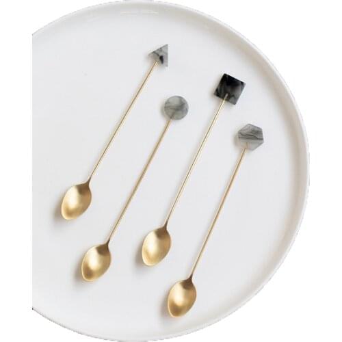 Fashion Stainless Steel Mini Coffee Spoon With Long Handle Round Shape Dessertspoon Tea Home Kitchen Tableware Spoons Size 16CM