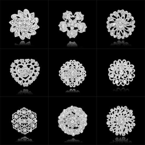 Fashion Women Large Brooches Lady Snowflake Heart Imitation Pearls Rhinestones Crystal Wedding Brooch Pin Jewelry Accessories