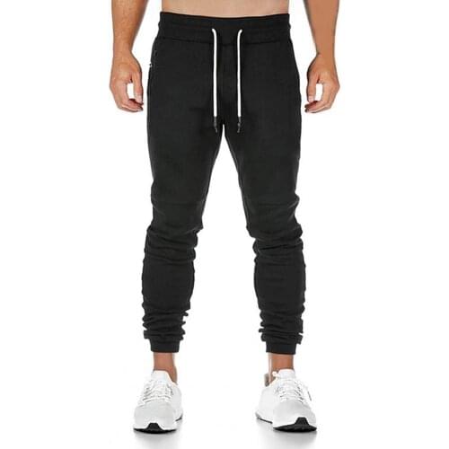 Men Autumn Winter Drawstring Tights Zip Pockets Gym Pants Sportswear Trousers