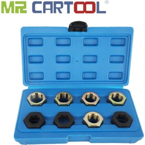 MR CARTOOL 8pcs Car Axle Spindle Rethreading Tool Set Kit M20,22,24 13/16 3/4 x20UNEF Metric Screw Thread Repair Tool