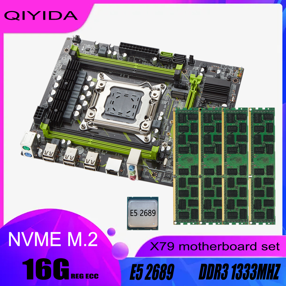 QIYIDA X79 motherboard with Xeon E5 2689 4 channels 4x4GB=16GB 1333MHz 10600R DDR3 ECC REG memory X79 motherboard set