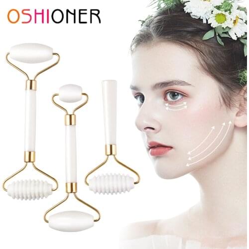 Natural Face Massager Guasha Jade Roller Scraper Facial Skin Care Tools Roller Skin Relaxation Slimming Beauty Neck Thin Lifting