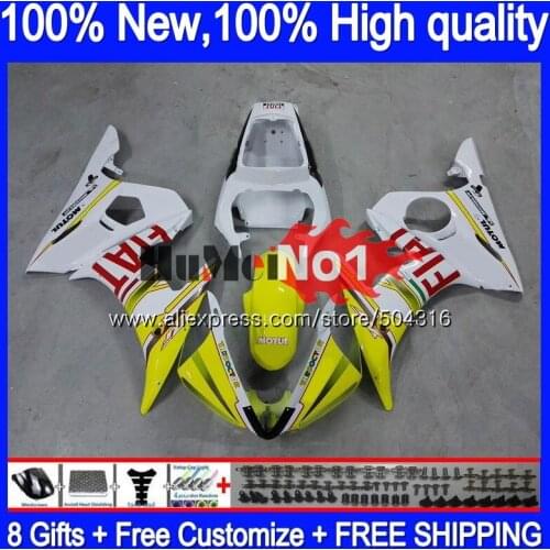 Body For YAMAHA YZF600 YZF R6 600CC YZF 600 R 6 CC 5MC.112 Yellow white YZF-600 YZF-R6 2003 2004 2005 YZFR6 03 04 05 Fairings