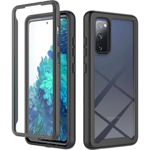 Shockproof Phone Case For Samsung Galaxy A32 A52 A72 5G A71 A51 S20 S21Plus S20FE Clear Armor Back Cover With New PET Front Film