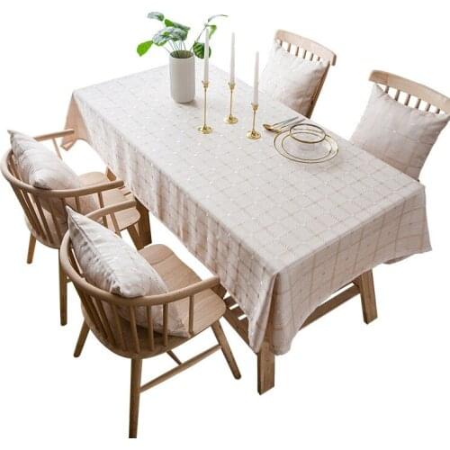 PVCTBZB High Quality Simple Lattice Jacquard Tablecloth Tablecloth Kitchen Dining Tablecloth Tablecloth Rectangular Tablecloth