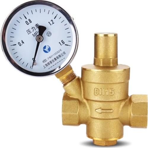 G 1/2" 3/4" 1" 2" Brass Water Pressure Reducing Maintaining Valve DN15/DN20/DN25/DN32 Regulator Adjustable Relief Valve Gauge