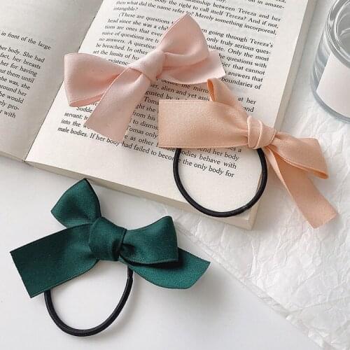 Children Cute Colors Solid Bow Scrunchies Rubber Bands Hairpins Girls Lovely Colorful Hair Clips Kids Hair Band Hair Accessories