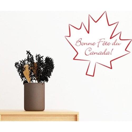 Happy Canada Day 4th Of July Maple Leaf Simple Line-drawing Removable Wall Sticker Art Decals Mural DIY Wallpaper for Room Decal