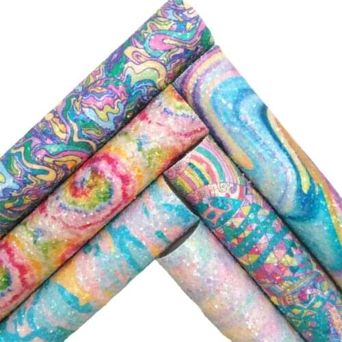 Rainbow Pastel Colors Chunky Glitter Faux Vinyl Fabric with Felt Backing Earrings Glitter For Earrings Bows DIY 21X29CM GM2145B