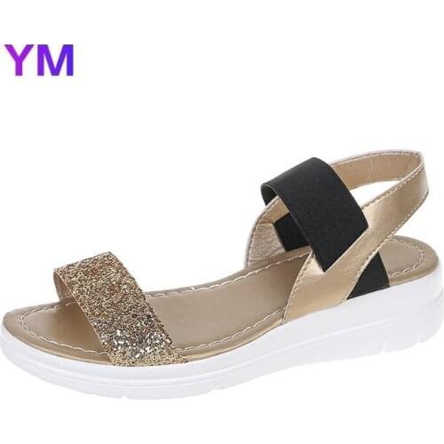 Bling Bling Summer Women Platform Sandals Fashion Gold Increasing Thick Casual Shoes Female Wedge Zapatos Deportivos Para Mujer